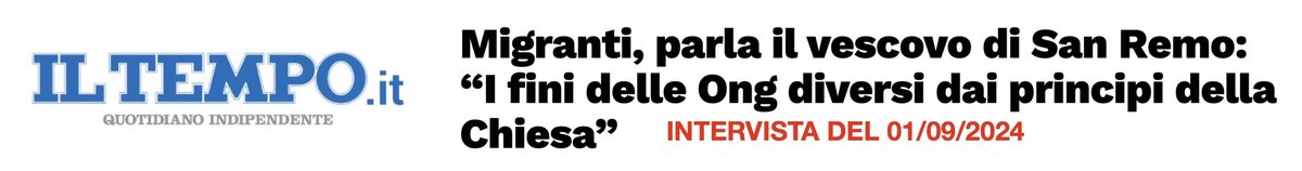 Il Tempo: Migranti, parla il vescovo di San Remo